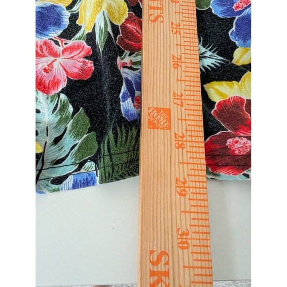 Vintage Y2K Floral Romper Womens Size Medium Large Black Hawaiian Sleeveless - Picture 10 of 10